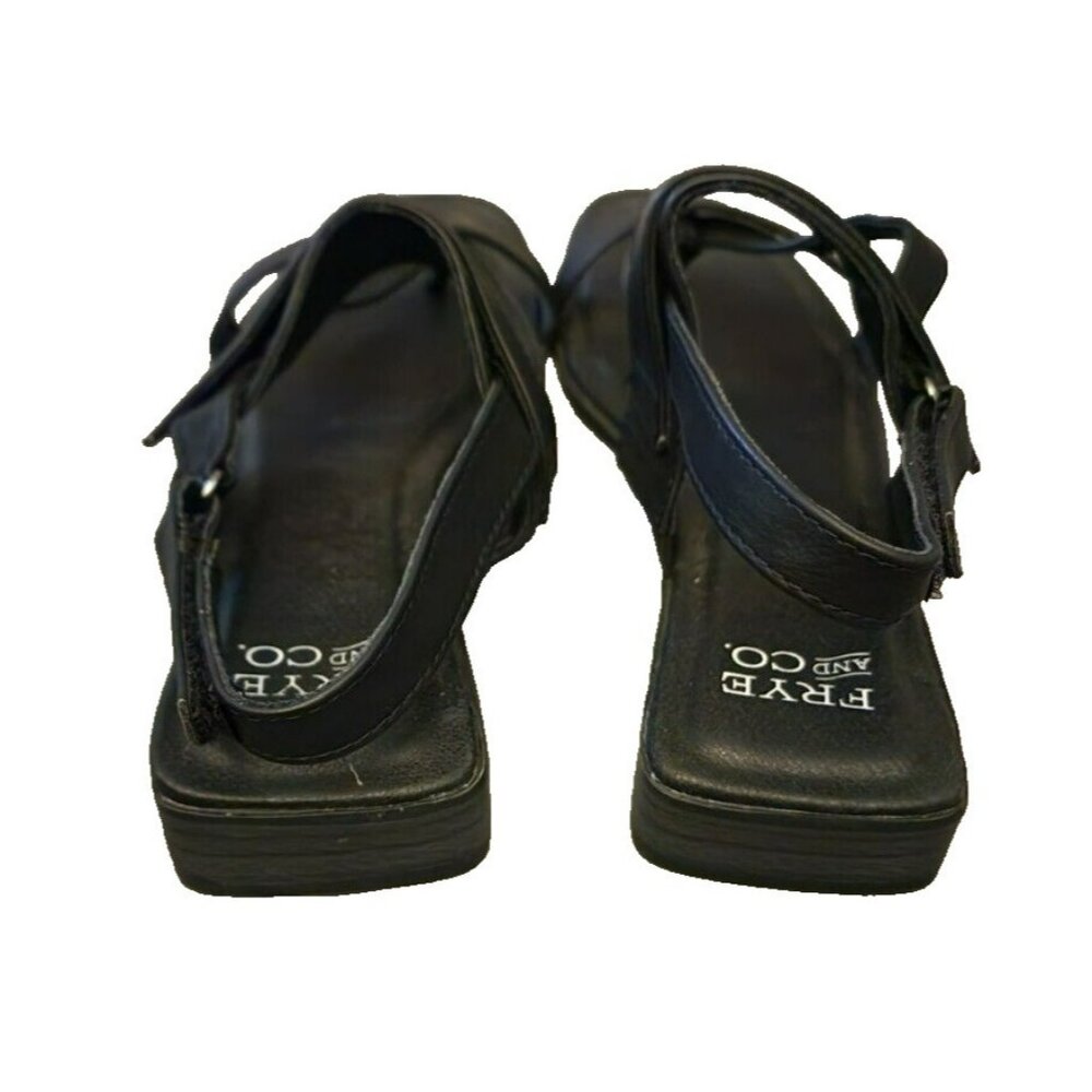 Frye and Co. Cassia Flat Sandals Black Adjustable Strap Size 6 M - Picture 3 of 9